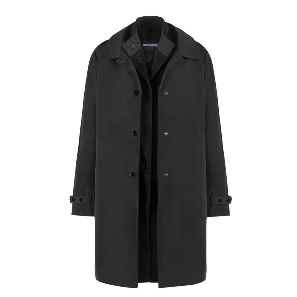 NWT JANE POST BLACK 3-IN-1 LORO PIANA WOOL DOUBLE COAT JACKET $1250 SZ M